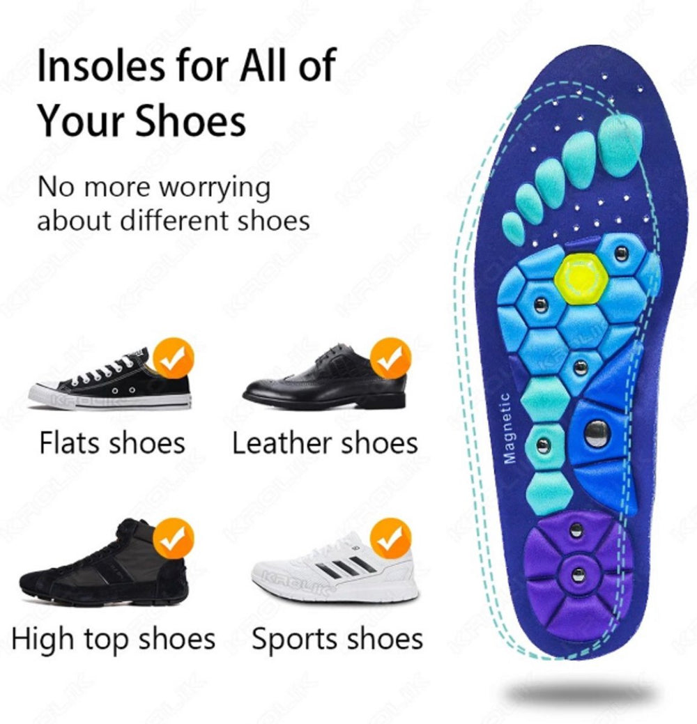 Magnetische Massage Inlegzolen – Maat 41-43 – Blauw (model 3)