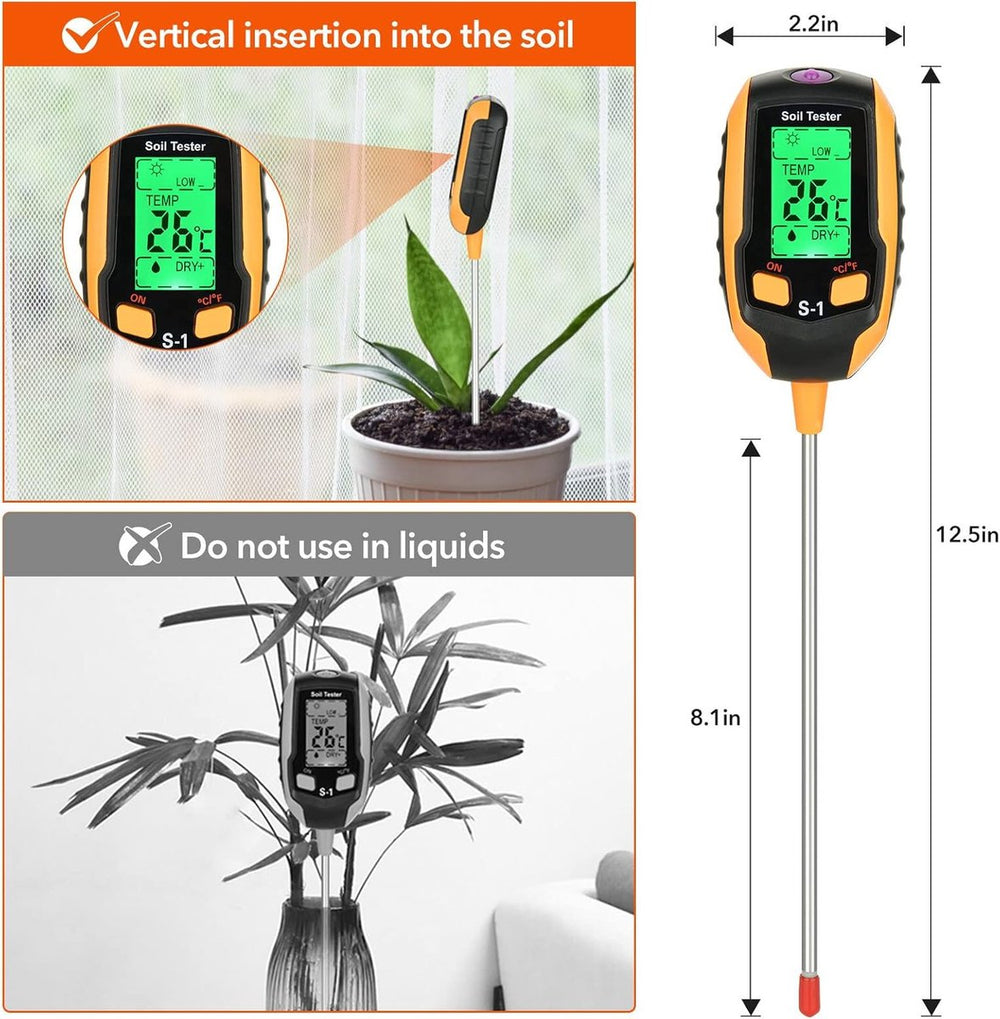 Digitale Bodemtester voor Tuin en Planten – 4-in-1 Deluxe