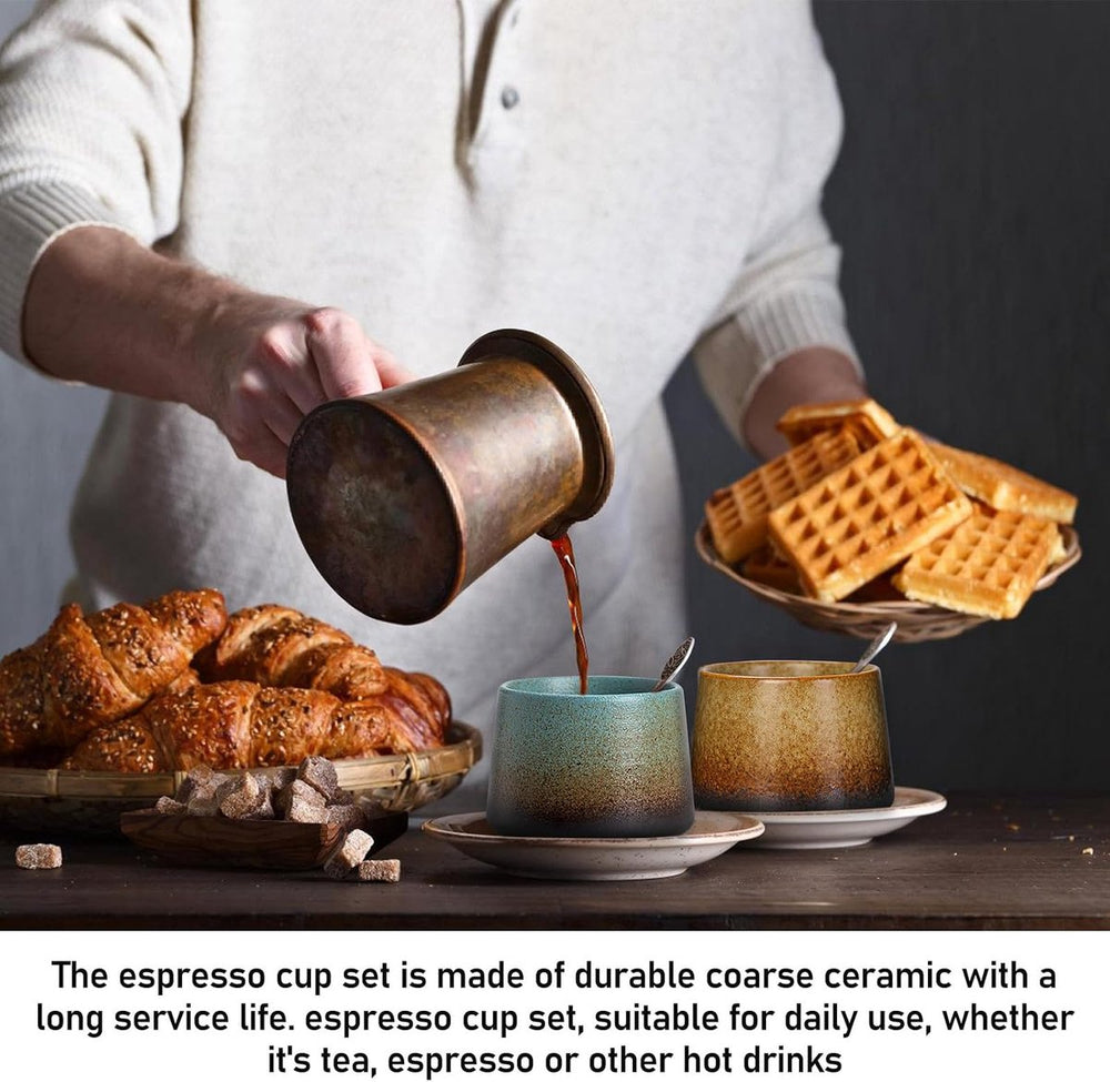 Keramische Koffiekopjes Set van 4 in Geschenkdoos – Design 9
