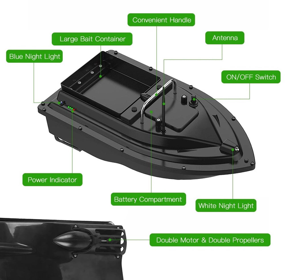 Voerboot met Afstandsbediening – 5200 mAh