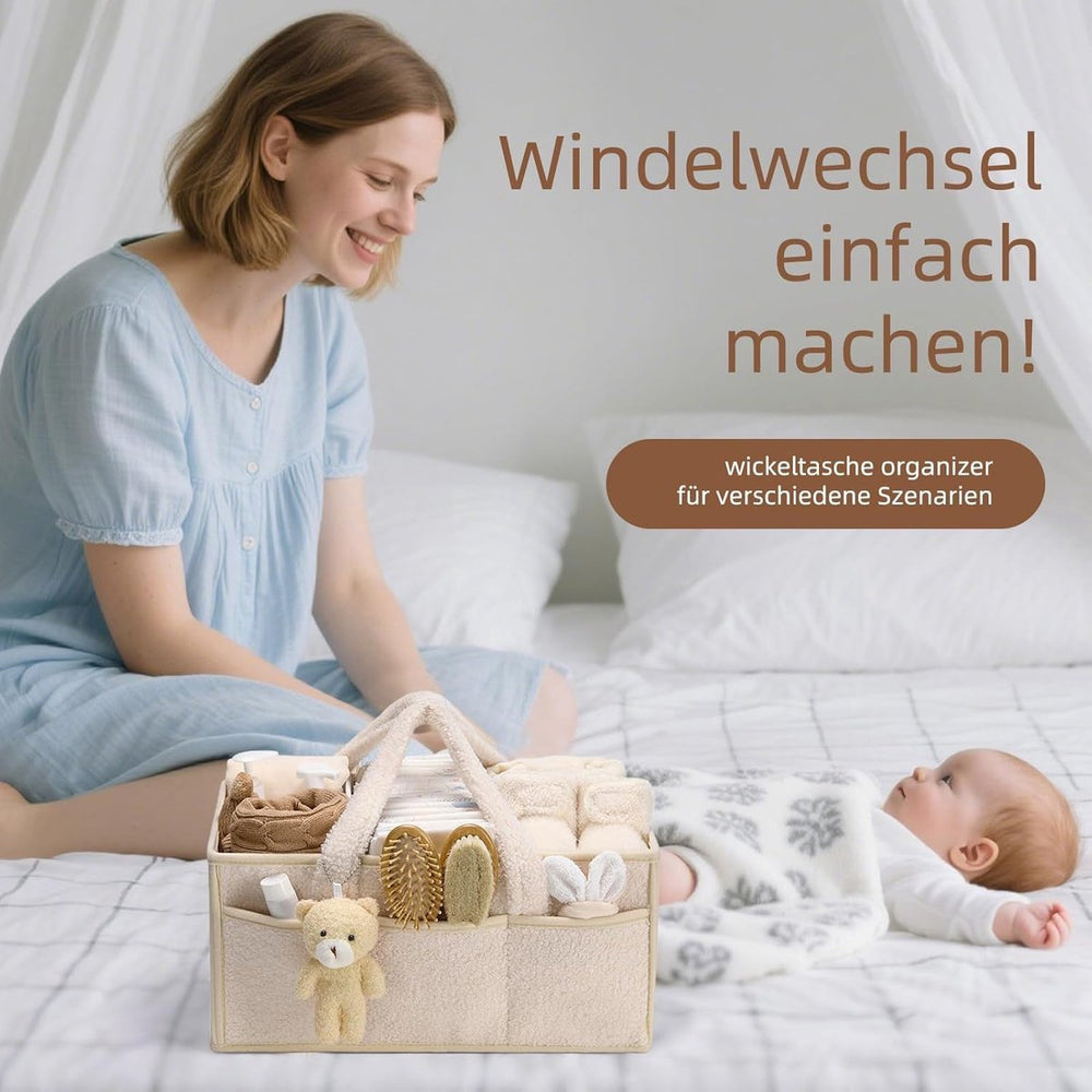 Pluche Luiermand Organizer met Verdelers – Beige