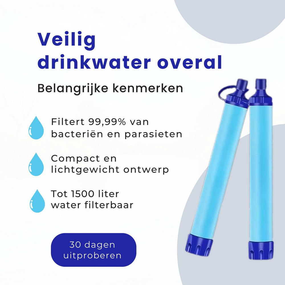 Draagbare Waterfilter Survival – 2 Stuks