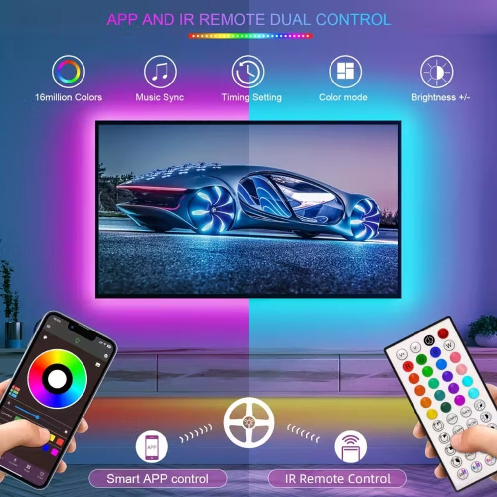 RGB LED Strip met Afstandsbediening – 10 meter met App