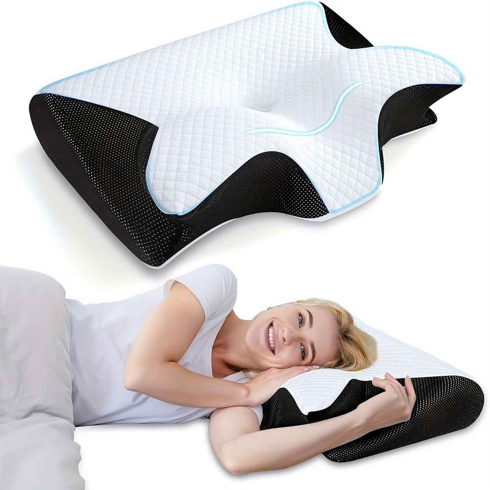 Anti-Snurk Vlinderkussen van Memory Foam – Extra Stevig – Zwart