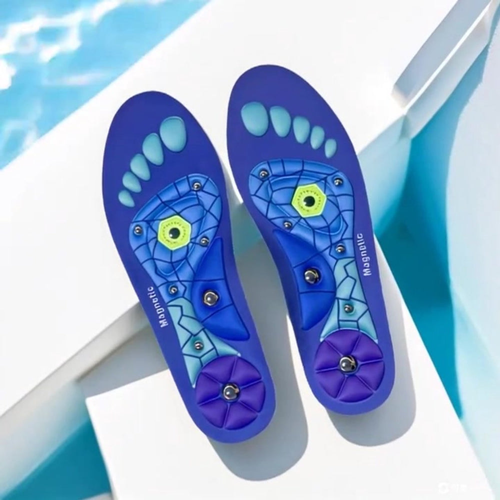 Magnetische Massage Inlegzolen – Maat 44-46 – Blauw (model 3)