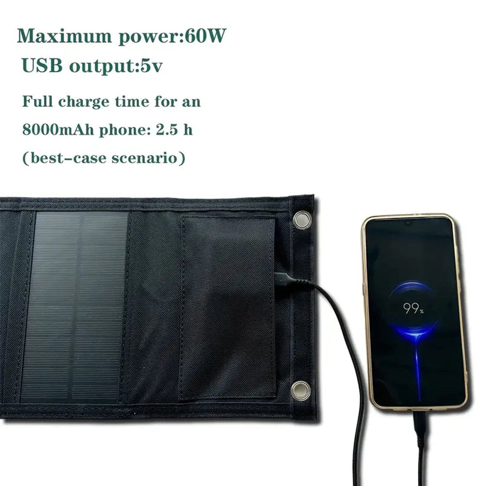 Opvouwbaar Zonnepaneel met USB – 60W