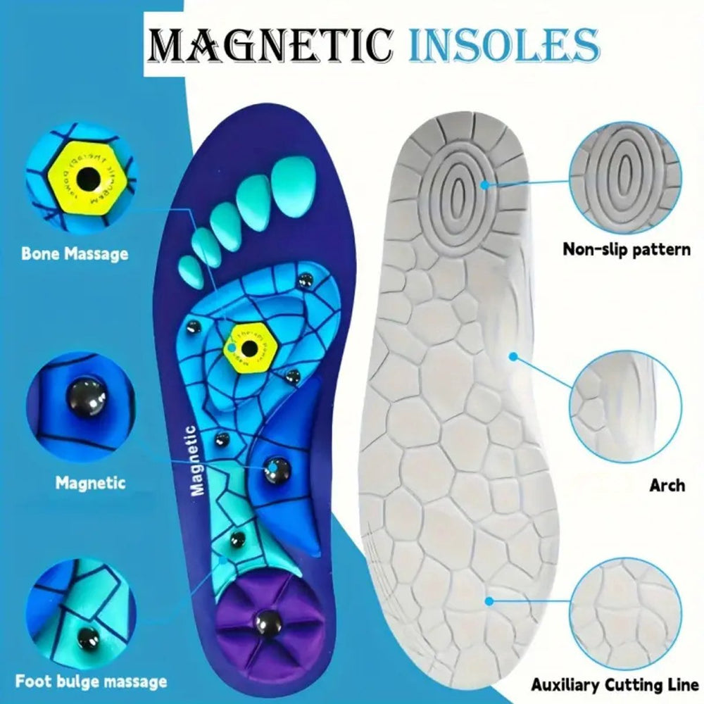 Magnetische Massage Inlegzolen – Maat 44-46 – Blauw (model 3)