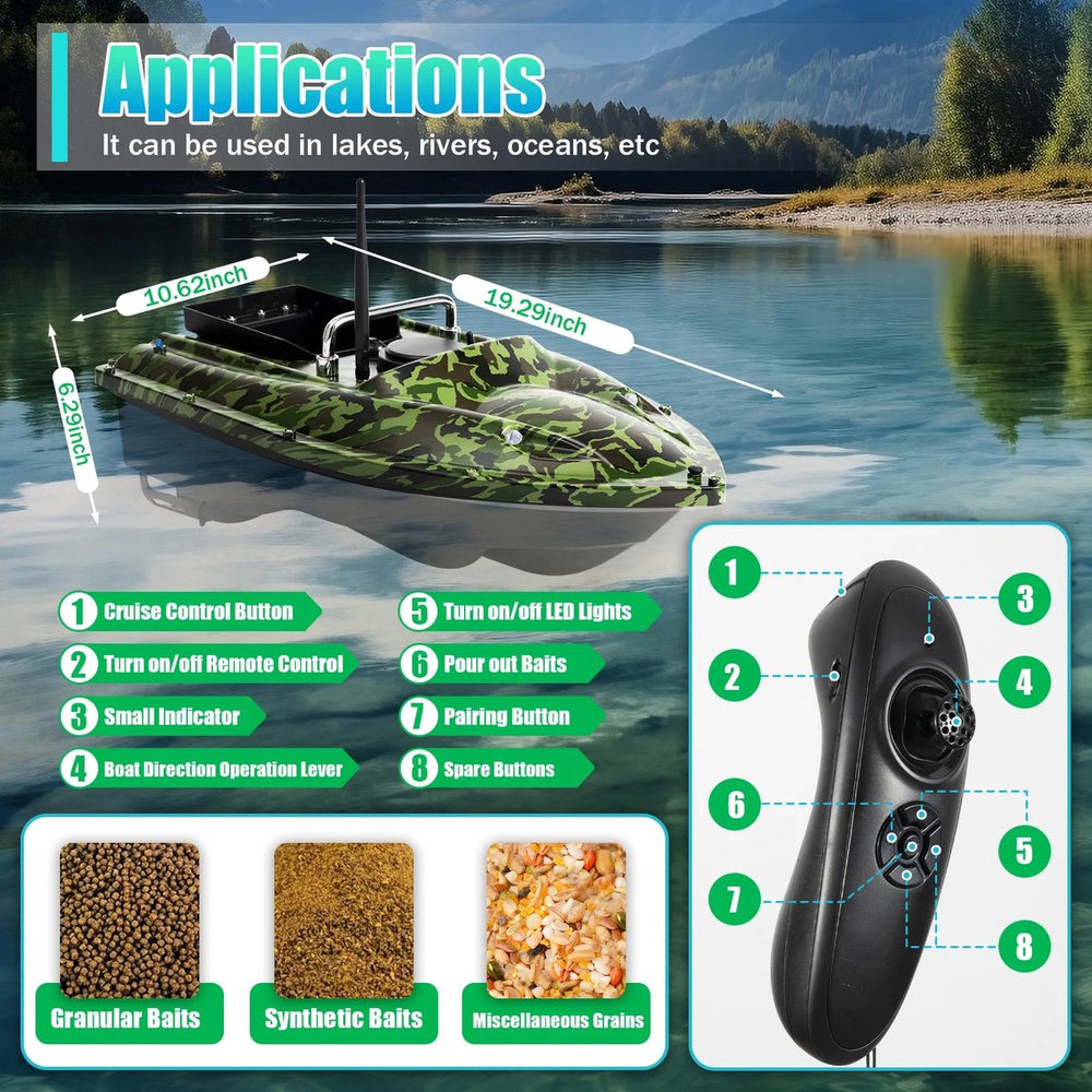 Voerboot met Afstandsbediening – 5200 mAh