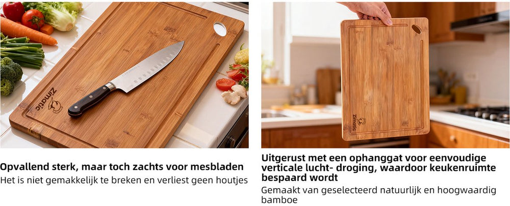 Bamboe Snijplanken Set van 3 – Extra Dik met Sapgeul