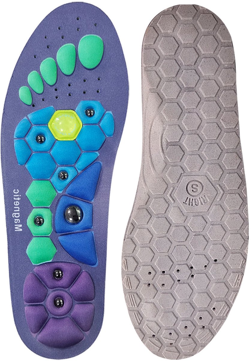 Magnetische Massage Inlegzolen – Maat 45-47 – Blauw