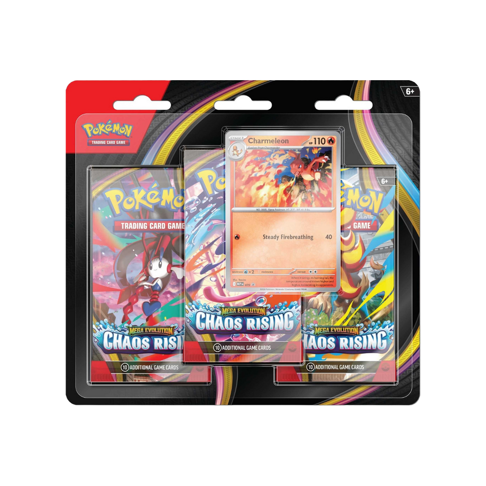 Pokémon TCG Mega Evolution Chaos Rising 3-Pack Blister – Charmeleon