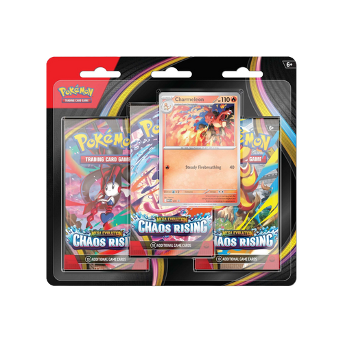 Pokémon TCG Mega Evolution Chaos Rising 3-Pack Blister – Charmeleon