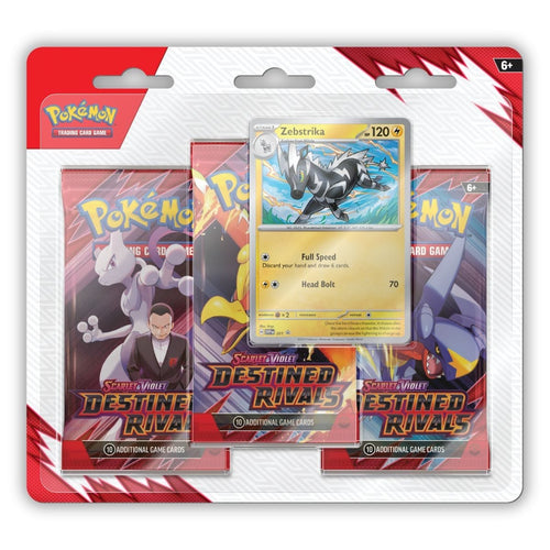 Pokémon TCG Scarlet & Violet Destined Rivals 3-Pack Blister – Zebstrika