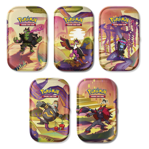Pokémon TCG Scarlet & Violet Shrouded Fable Mini Tins – complete set van 5
