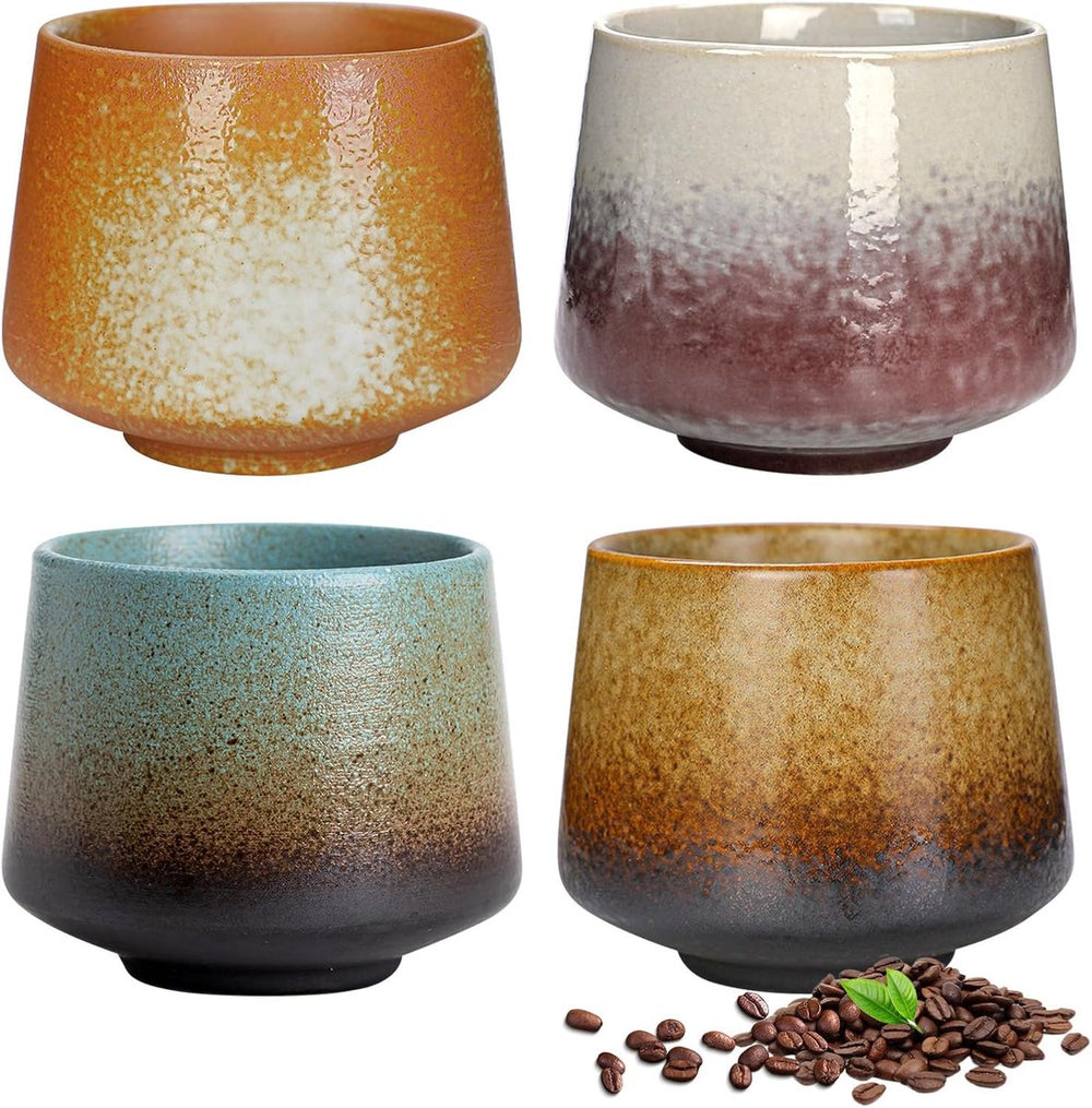 Keramische Koffiekopjes Set van 4 in Geschenkdoos – Design 9