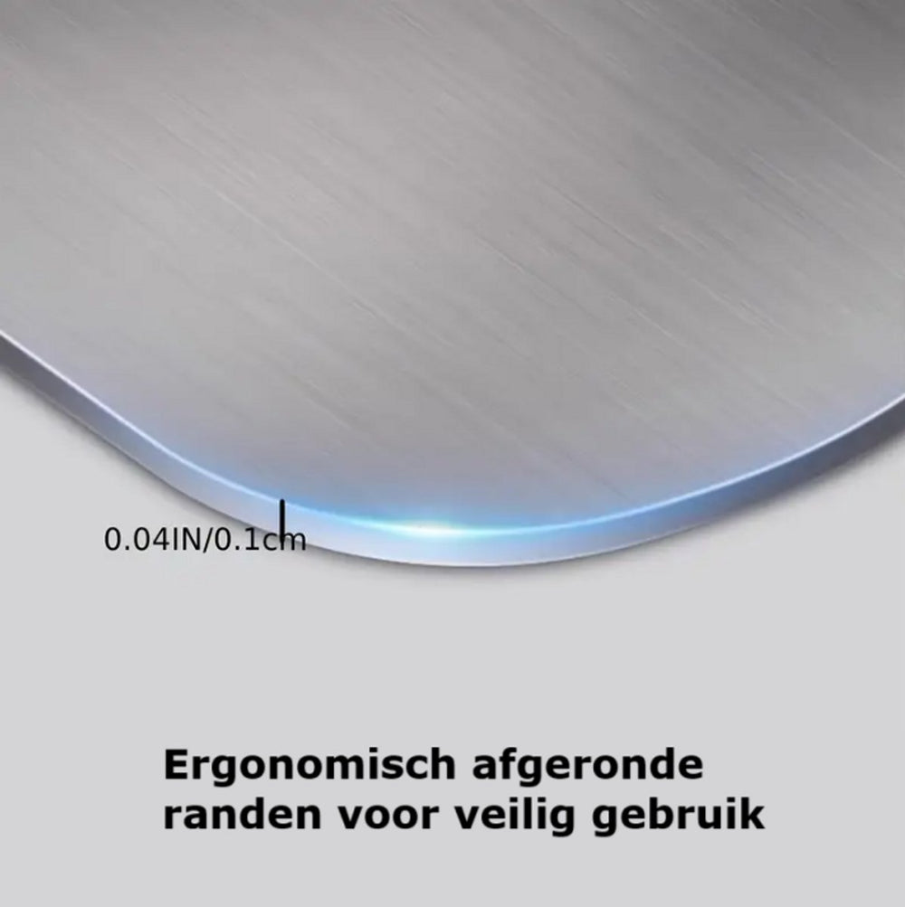RVS Snijplanken Set – Antibacterieel en Vaatwasserbestendig – 3-delig Titanium Look