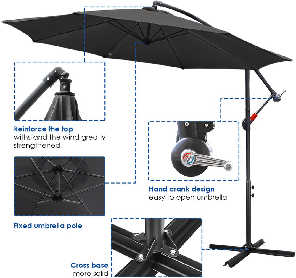 Zweefparasol 3,5 m met UV 50+