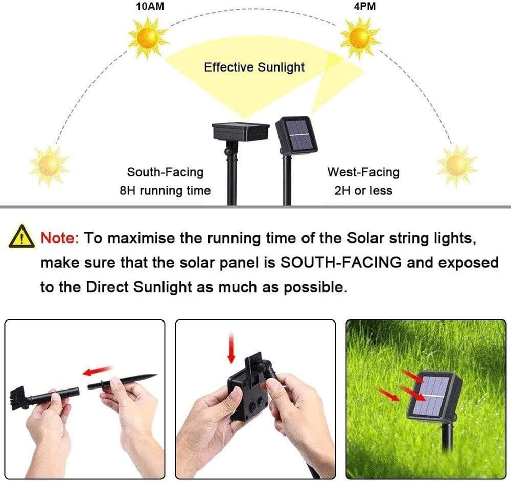 Solar Lichtslinger voor Buiten – 8 Lichtstanden – 3x 12 meter Multicolor