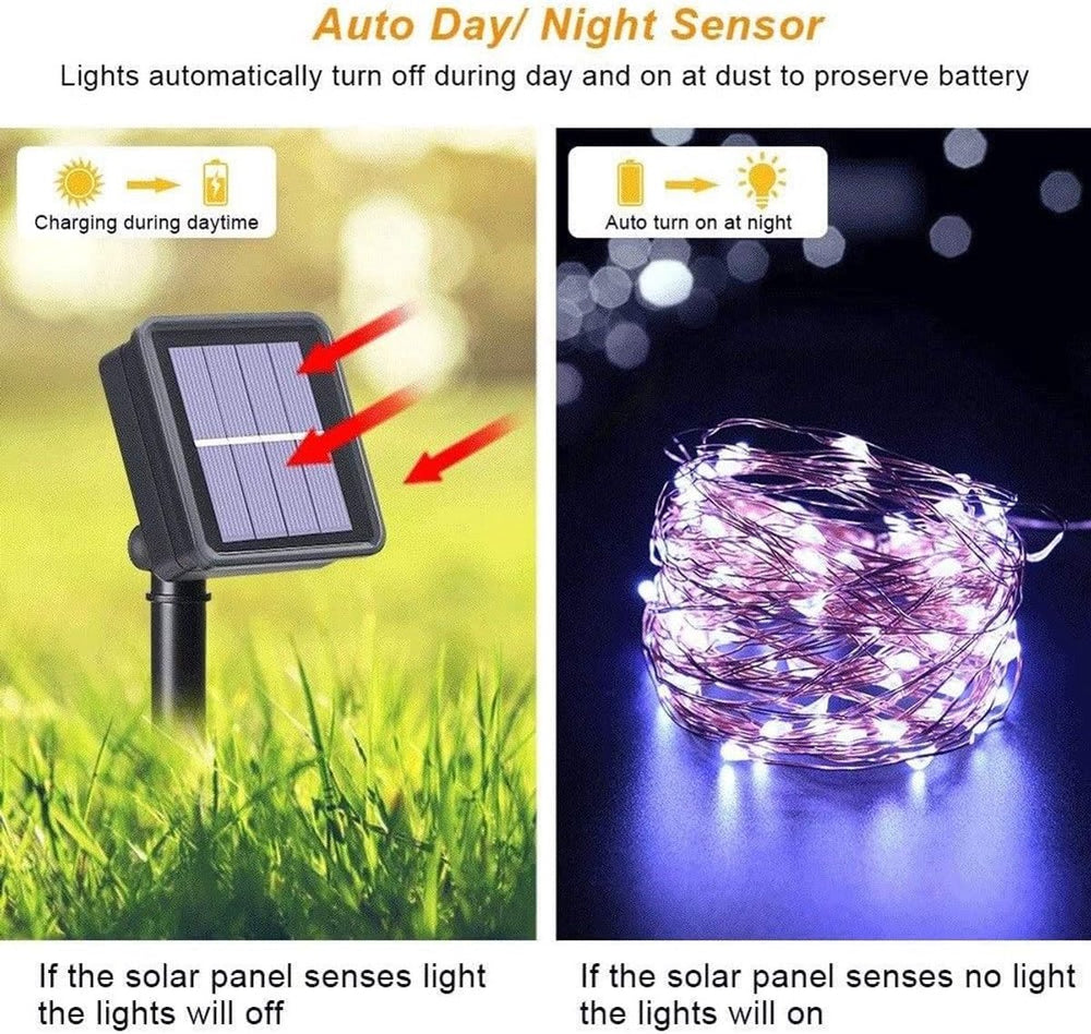 Solar Lichtslinger voor Buiten – 8 Lichtstanden – 3x 12 meter Multicolor