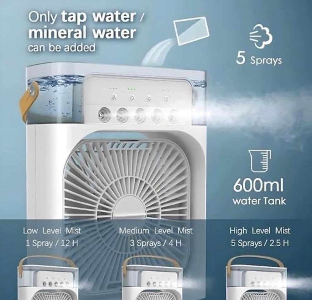 Mini Aircooler 3-in-1 met Luchtbevochtiger