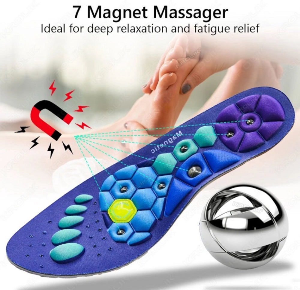 Magnetische Massage Inlegzolen – Maat 44-46 – Blauw (model 2)