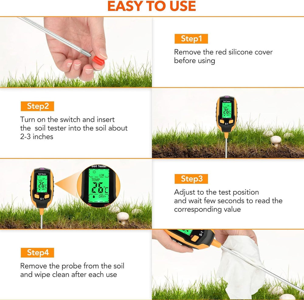 Digitale Bodemtester voor Tuin en Planten – 4-in-1 Deluxe