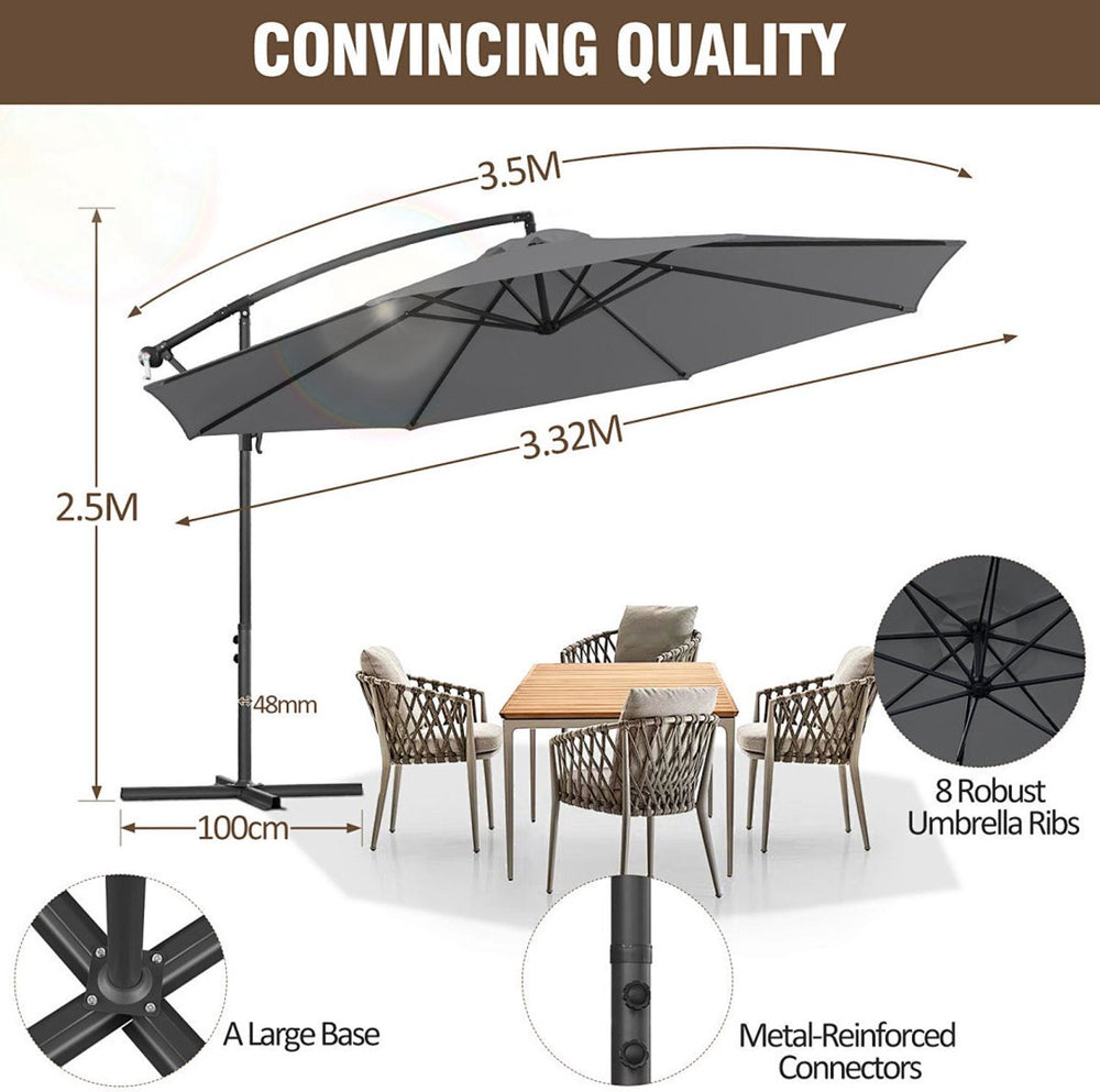 Zweefparasol 3,5 m met UV 50+