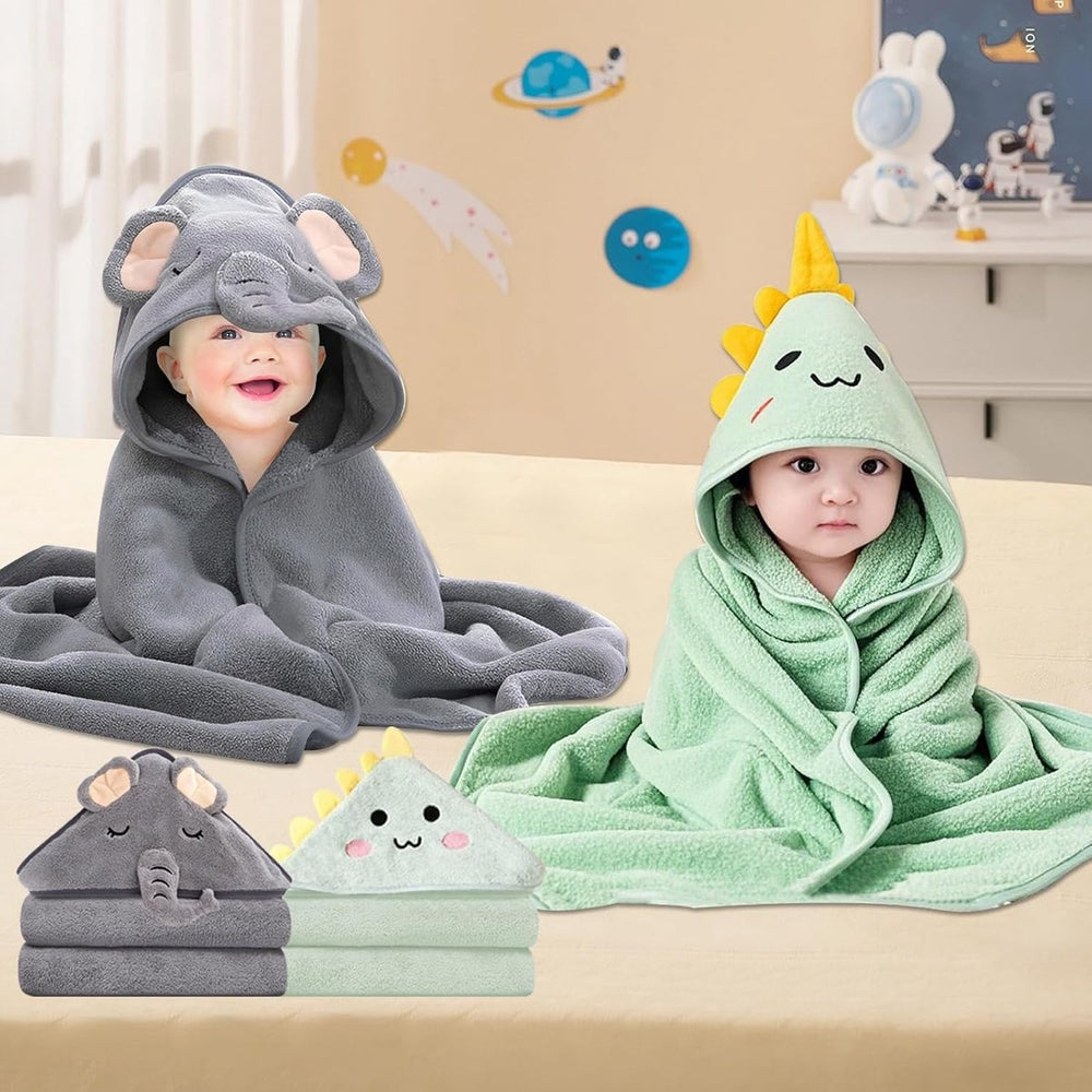 Baby Badcape Set – Olifant & Dinosaurus