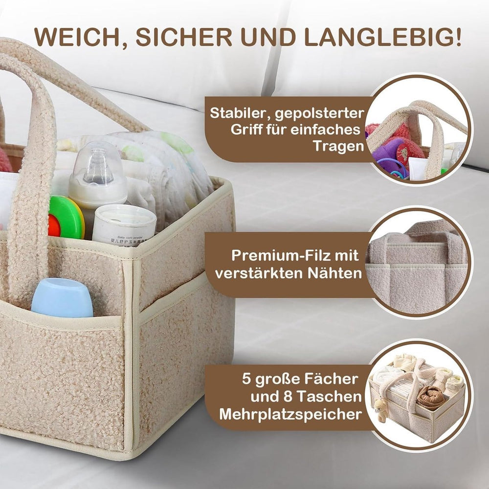 Pluche Luiermand Organizer met Verdelers – Beige