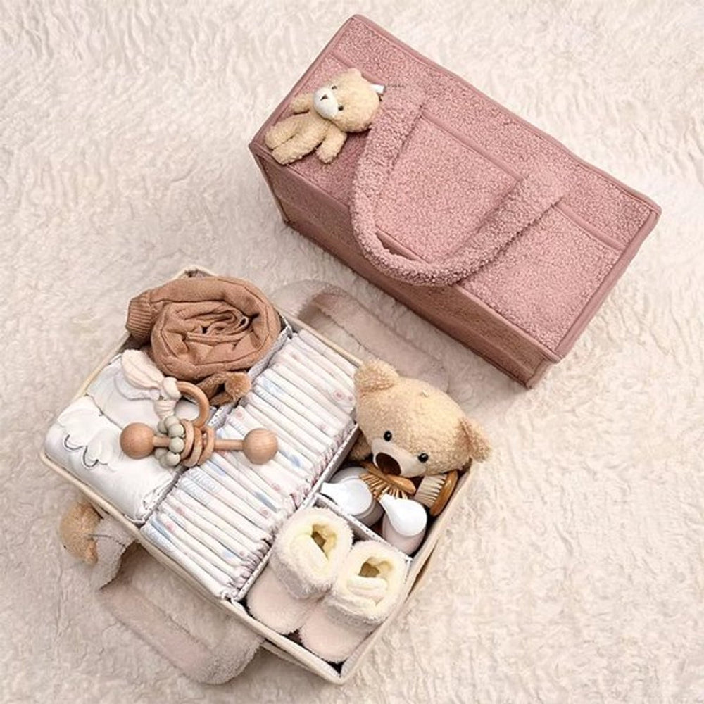 Pluche Luiermand Organizer met Verdelers – Roze