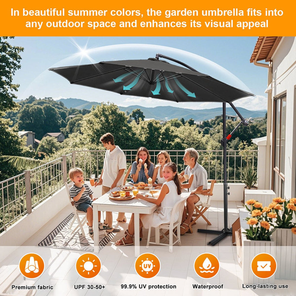 Zweefparasol 3,5 m met UV 50+