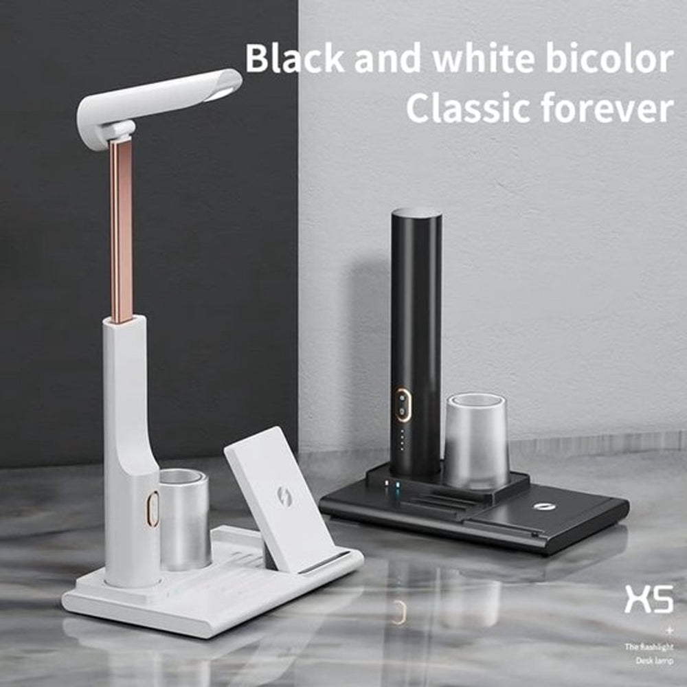 LED Bureaulamp met Draadloze Oplader en Organizer – 20W Instelbaar Licht