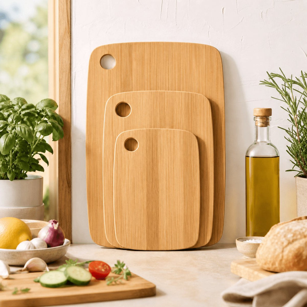 Bamboe Snijplanken Set van 3 – met Ophanggat