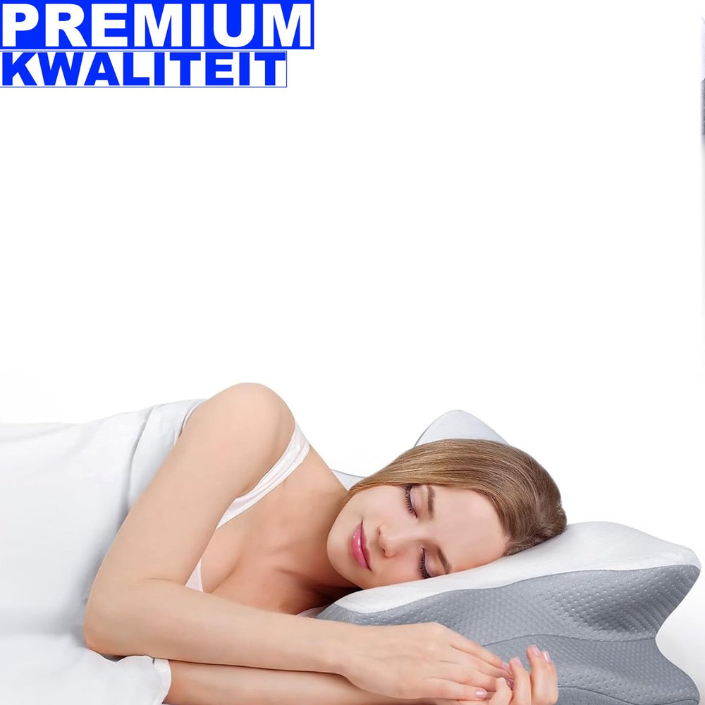 Anti-Snurk Vlinderkussen van Memory Foam – Wit