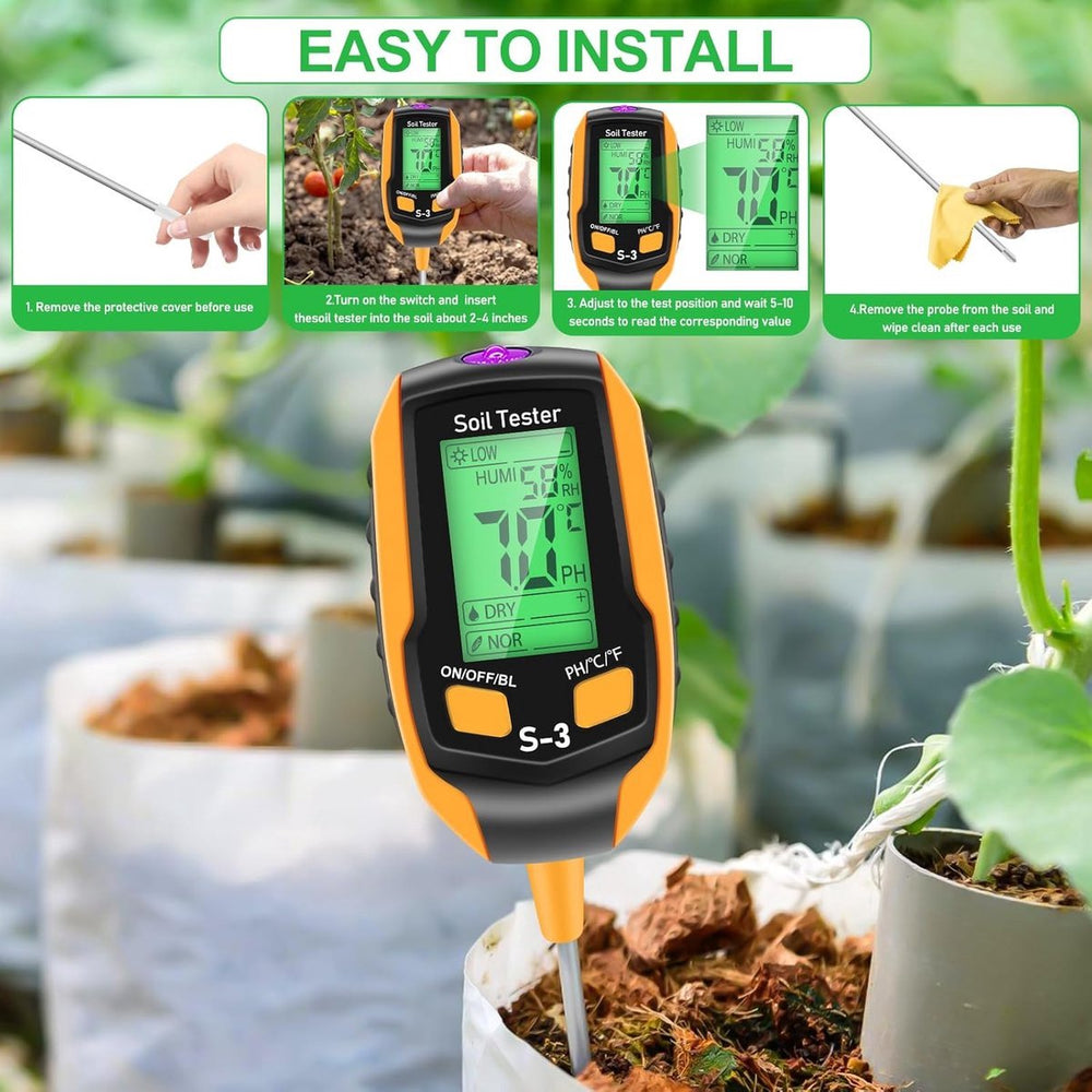 Digitale Bodemtester voor Tuin en Planten – 5-in-1