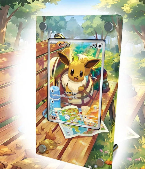 Eevee (kamperen) – Kaarthouder met achtergrond