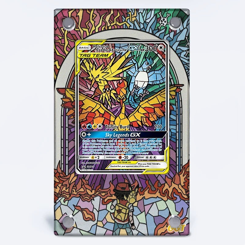 Moltres & Zapdos & Articuno GX – Kaarthouder met achtergrond