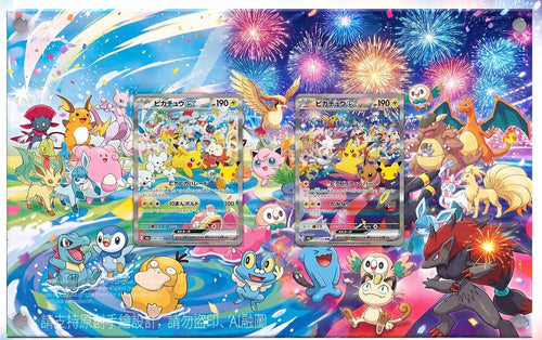 Pikachu ex dag & nacht – Kaarthouder met achtergrond voor 2 kaarten
