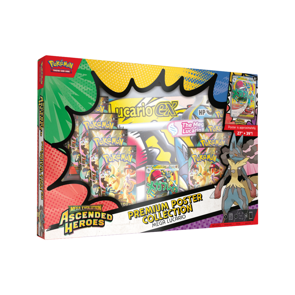 Pokémon TCG Mega Evolution Ascended Heroes Premium Poster Collection – Mega Lucario