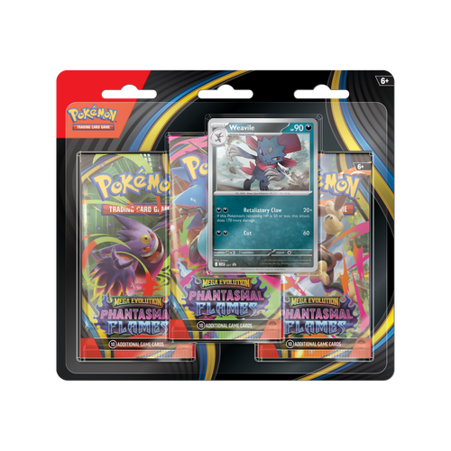 Pokémon TCG Mega Evolution Phantasmal Flames 3-Pack Blister – Weavile